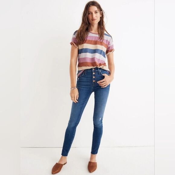 Madewell 10" High-Rise Skinny Jeans in Hanna Wash Size 24 - Picture 8 of 9